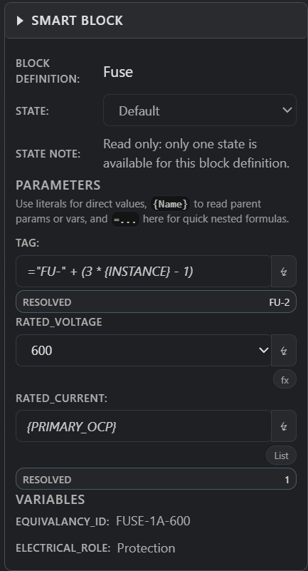 Formula injection example in a field